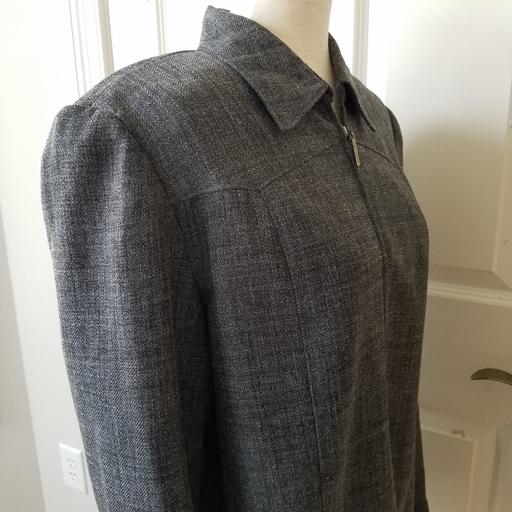 Norton Mcnaughton Career Zip Front Tweed Blazer sz 14